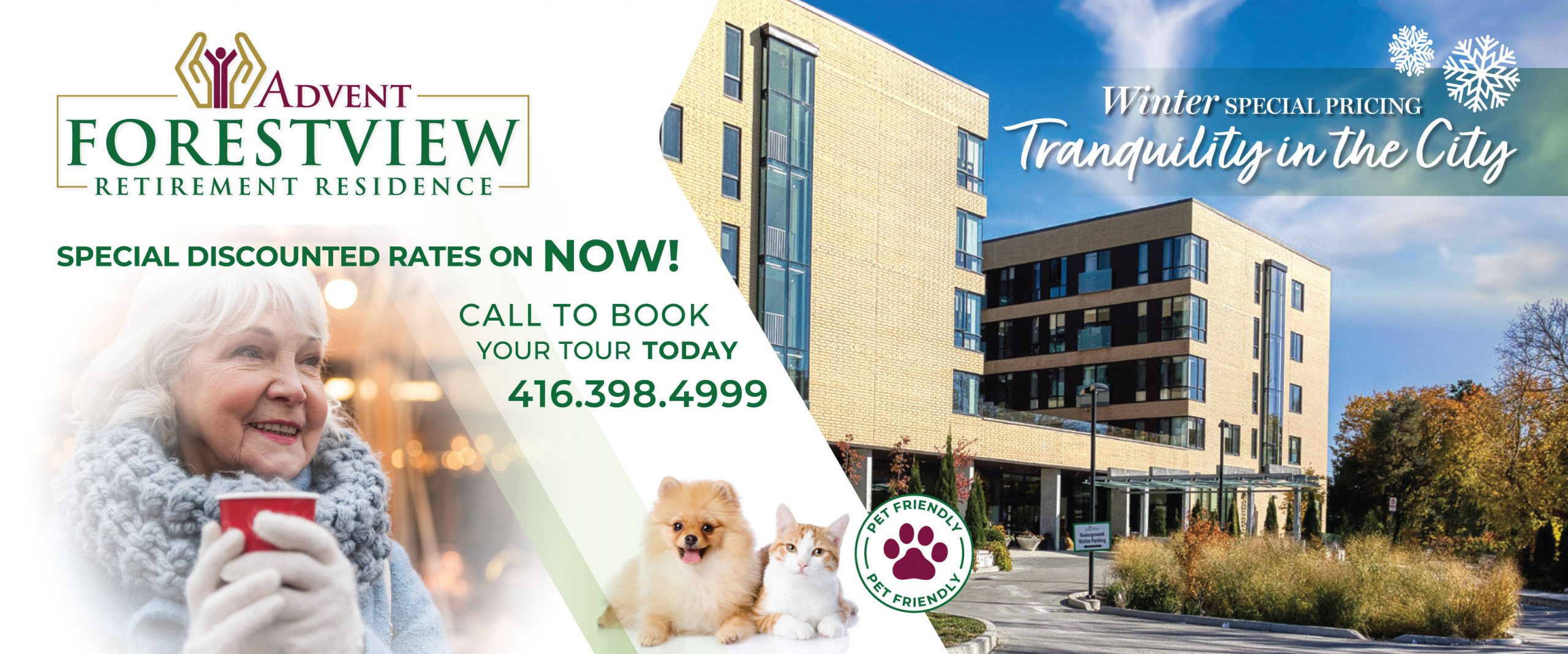 Lady in retirement setting at winter in North York Toronto Lady in retirement setting at winter in North York, Toronto