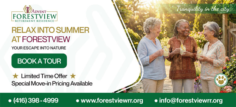 Seniors in a garden at spring time