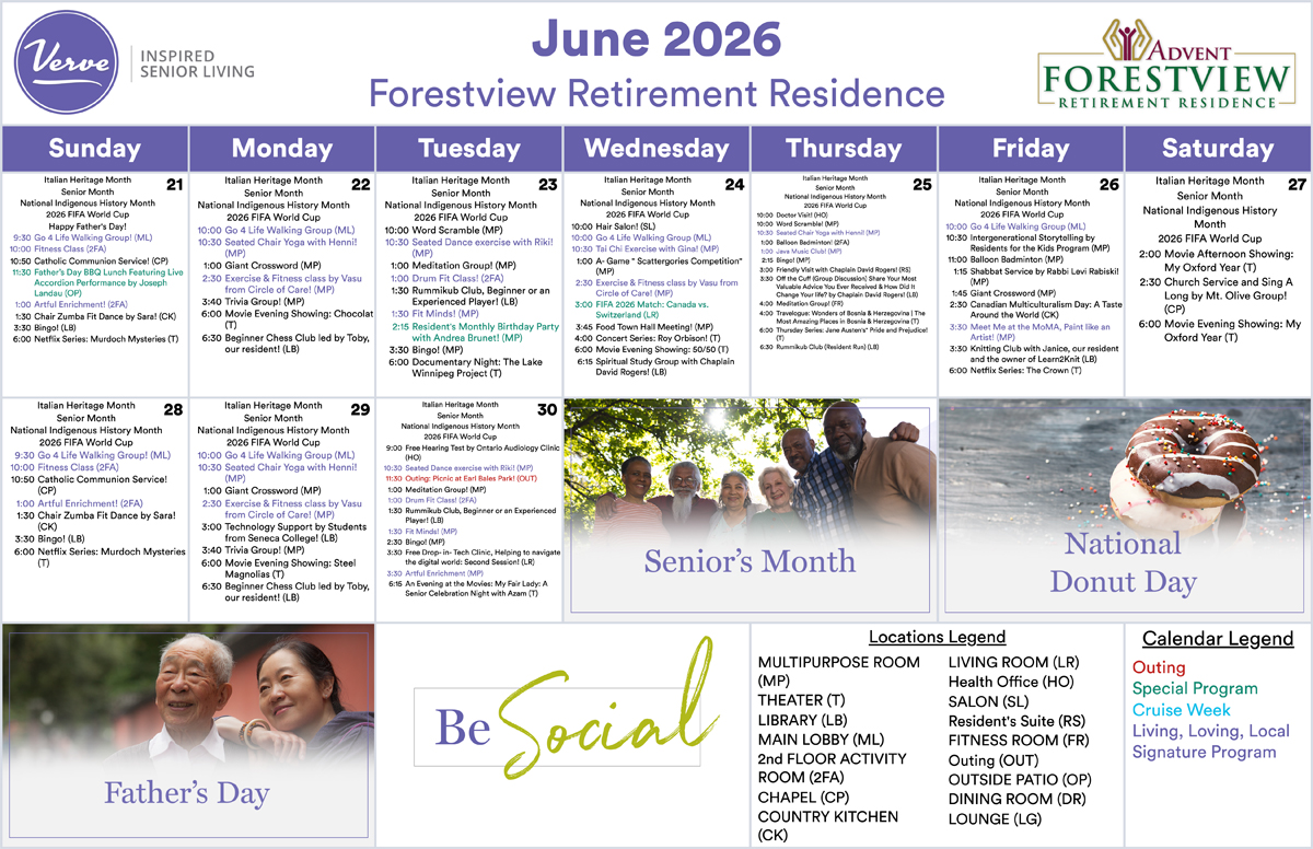 June activity calendar