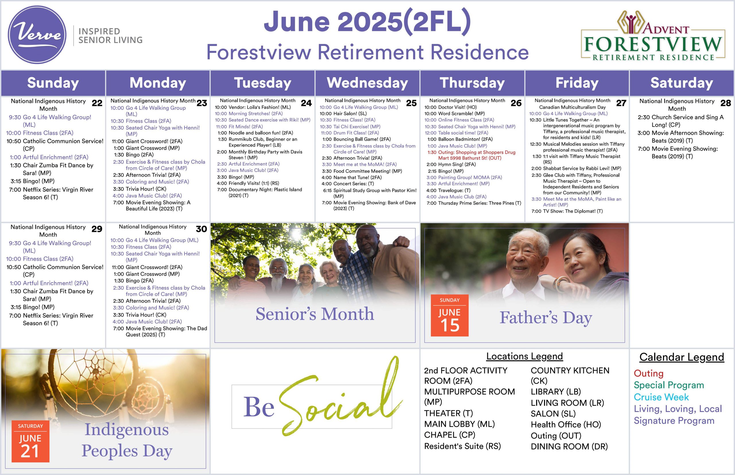 Assisted Living Calendar North York