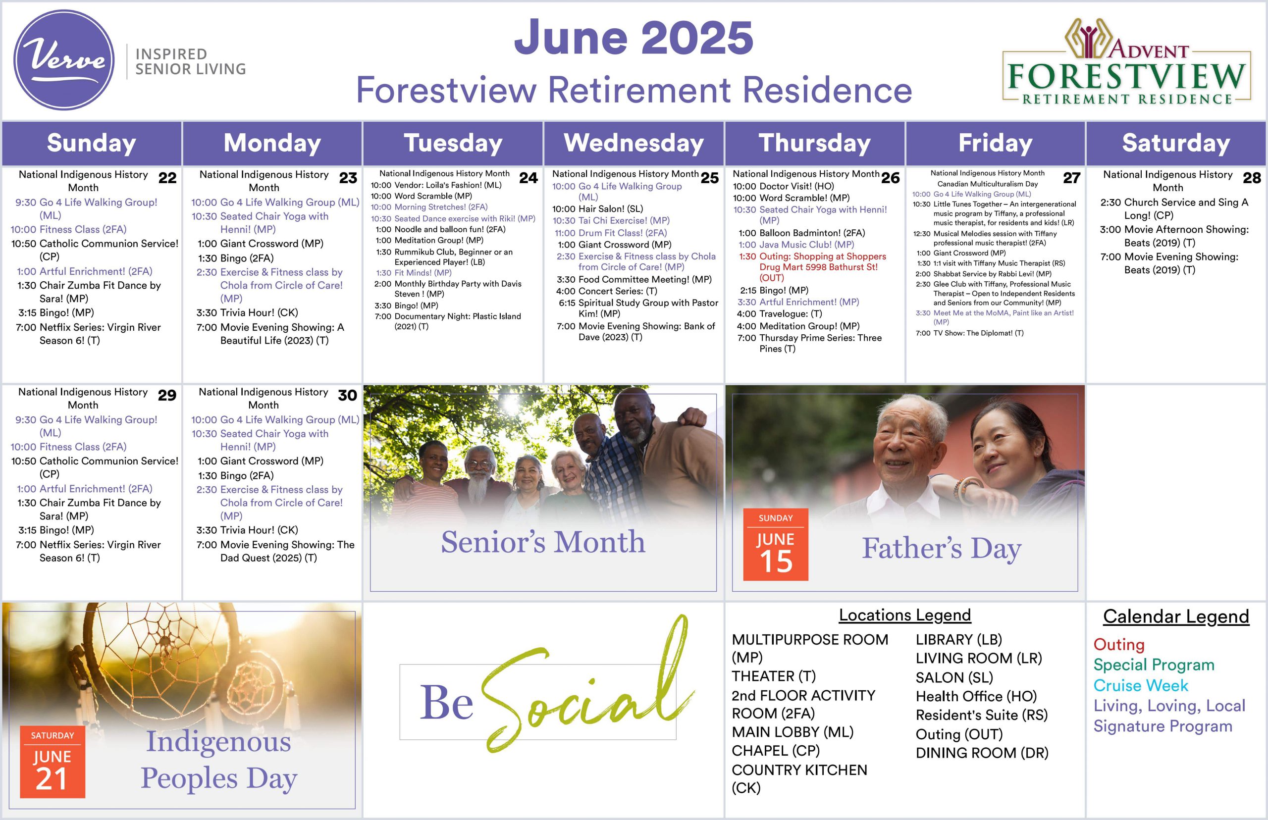 Independent Living Calendar North York